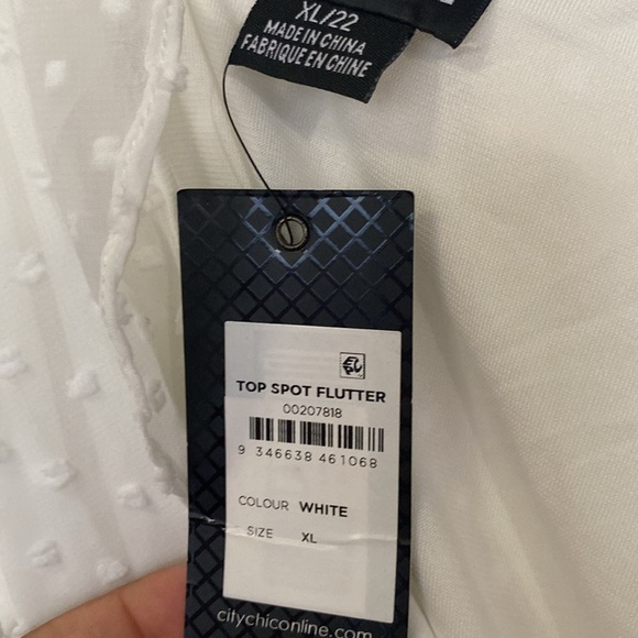 NWT -City Chic - Plus sized clip dot chiffon overlay blouse - 22 - Picture 2 of 4